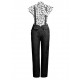 2PCS White Blouse Top & Suspender Pants