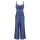 Blue  Spaghetti Strap Top & High Waist Wide Leg Pants