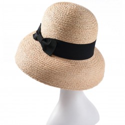  Black Bowknot Raffia Hat