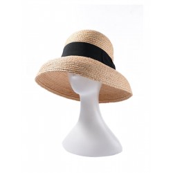  Black Bowknot Raffia Hat