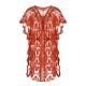 Red  Embroidery Hollow Wrap Cover-up