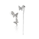 Butterfly Diamond Pearl Asymmetric Earrings