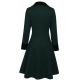 Dark Green  Solid Button Coat