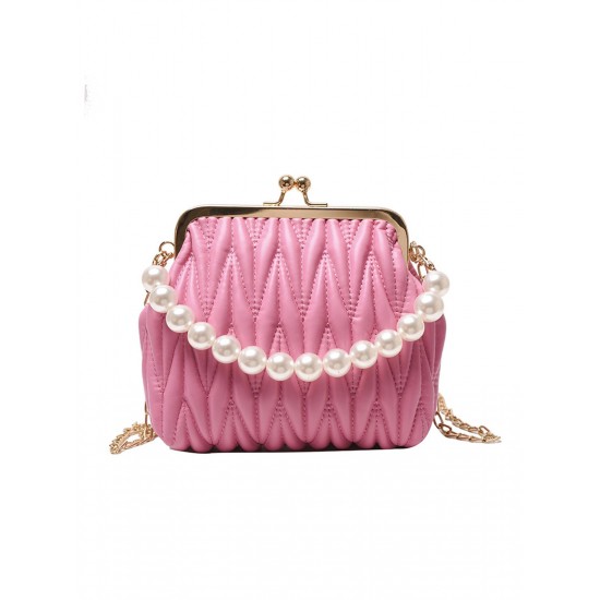  Pearl Chain Solid Frame Bag