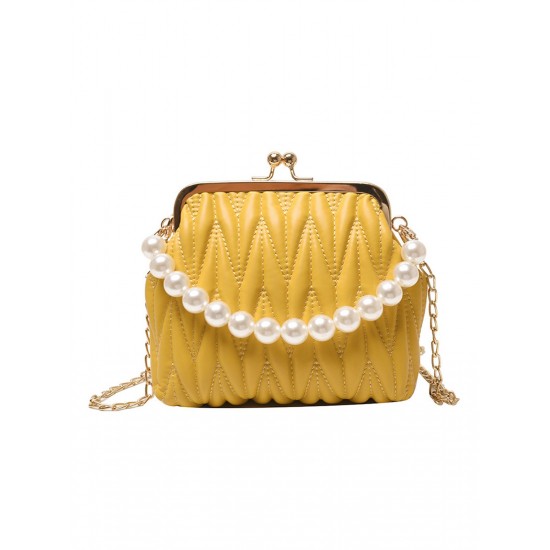  Pearl Chain Solid Frame Bag