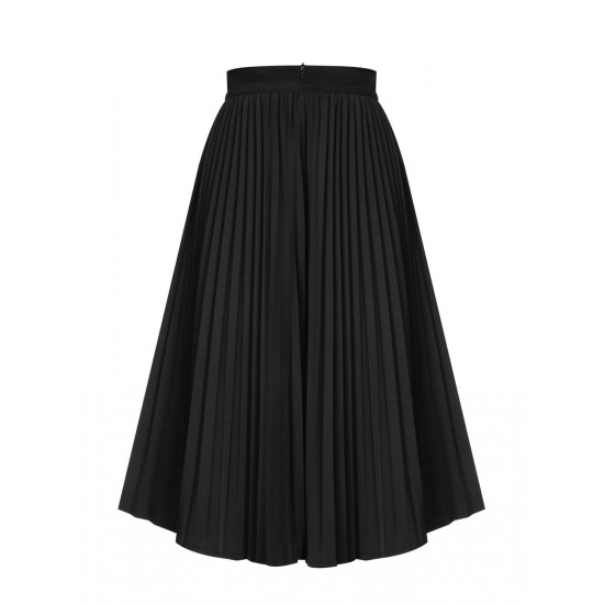 Black  Elegant Pleated Skirt