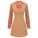 2PCS  Orange Blouse & Tweed Mini Dress