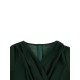 Plus Size Dark Green  V-Neck Solid Swing Dress