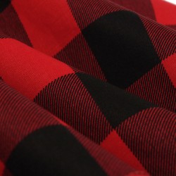 Plus Size Red & Black  Plaid Lapel Dress With Belt