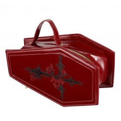 Wine Red Halloween Coffin Bag