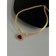 2PCS Gold Glass Rehinestone Alloy Necklace