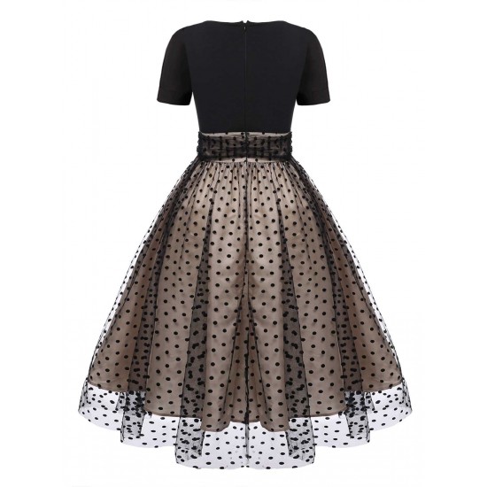 Black  Polka Dot Swing Vintage Dress