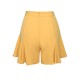 Yellow  Ruffled Pockets Shorts