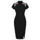 Black  Butterfly Backless Pencil Dress