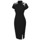 Black  Butterfly Backless Pencil Dress