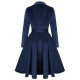 Pre-Sale Plus Size Navy Blue  Velvet Long Coat