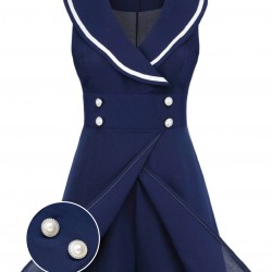 Navy Blue  Sailor Collar Romper