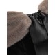 2PCS Black  Solid Dress & Plush Cape