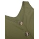 Army Green  V-Neck Button Waist Tie Romper