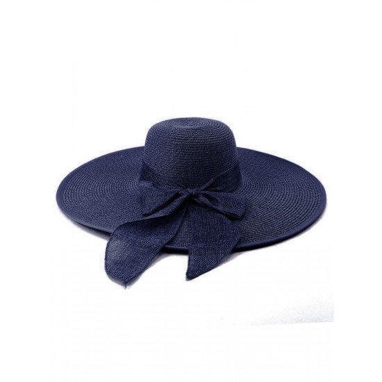 Ribbon Wide Brim Raffia Sun Hat