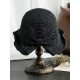  Solid Bowknot Raffia Sun Hat