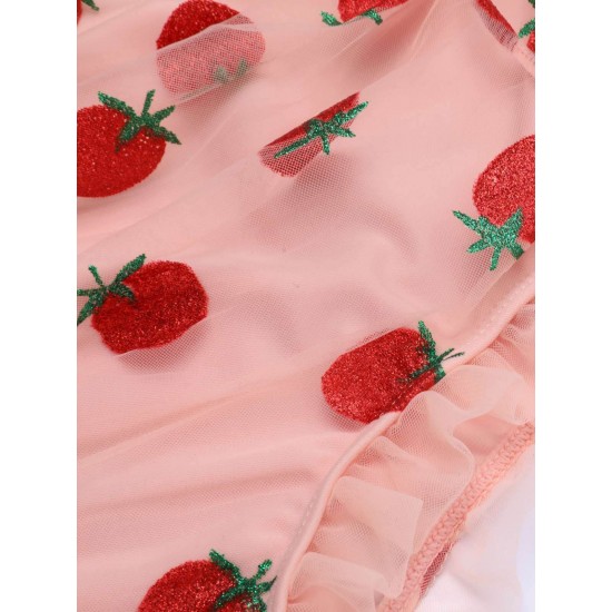  Lace Strawberry Cami Tankini Set