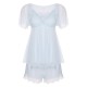 2PCS Light Blue  Knot Lace Sleepwear